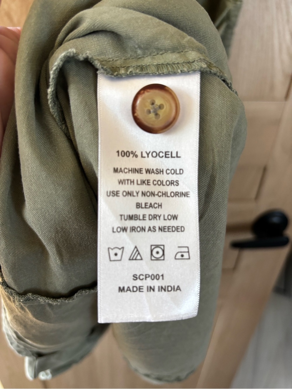 Quince Button Front Dress Size S Olive Capsule Summer Tencel - Picture 6 of 7